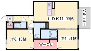 御着駅 徒歩24分 1階の物件間取画像